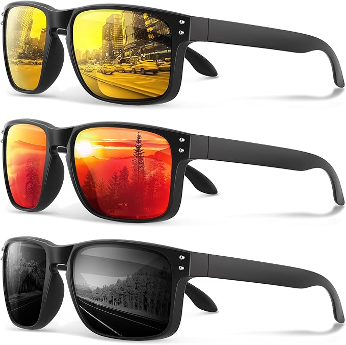 Polarized Sunglasses for Men Women - Classic Sport Sun Glasses for Driving Running Cycling Fishing UV400 Protection