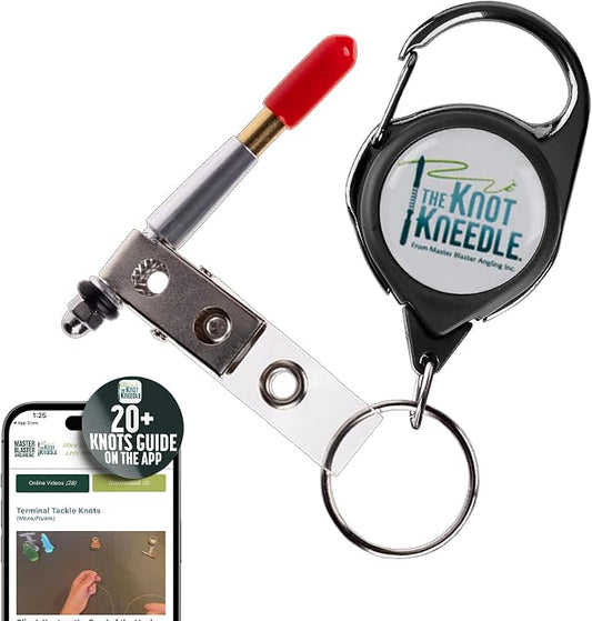 KNOT KNEEDLE - Fishing Knot Tying Tool, Fish Hook Tying Tool, Fish Knot Tying Tool, for Hooks & Lines, Fishing Gear & Accessories - Single with Zinger