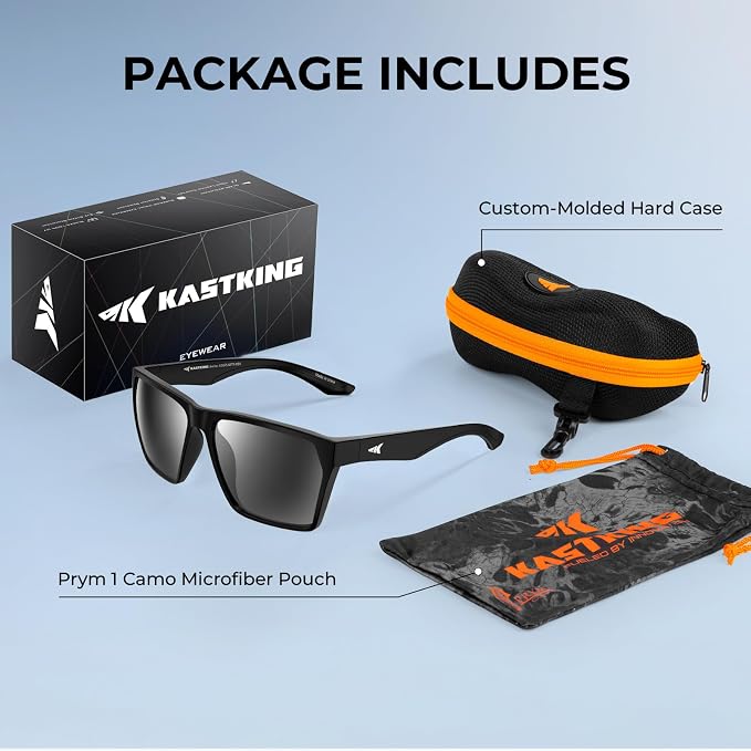 KastKing Beartrap Polarized Sports Fishing Sunglasses, With PuriVex Protective Lens Coating, Square Frame Design, Men Women