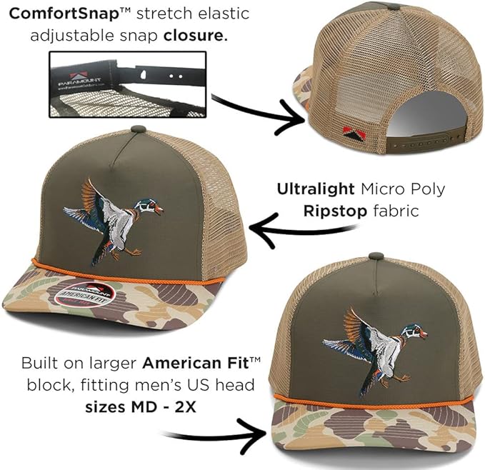 Paramount Outdoors Sporting Hat Collection for Men Hunting and Fishing Caps with ComfortSnap