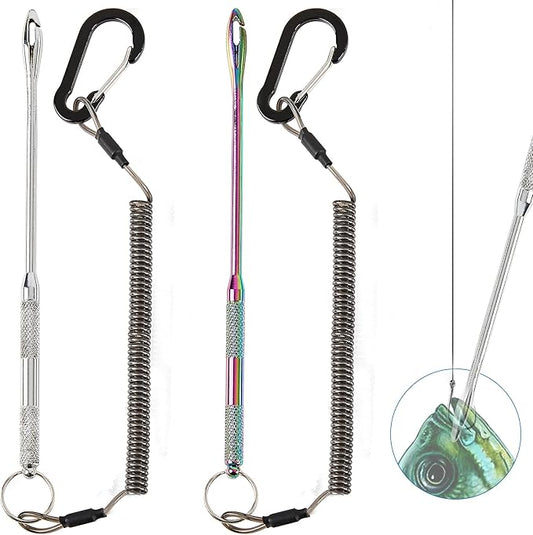 HONGYAN Fish Hook Remover Tool - 2 Pack Fishing Dehooker with Retractable Lanyard, Quick Release Descending Device for Saltwater Freshwater Fishing