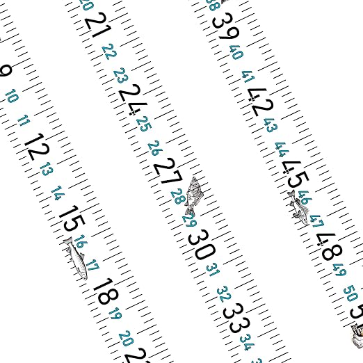 51 Inch Fish Measuring Tape Sticker for Boat 3Pcs Waterproof Self Adhesive Fishing Ruler for Boat Fishing Rod Kayak Accessories Cooler Workbench (White Ruler)