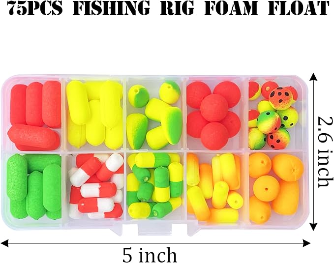 AGOOL Pompano Rigs Fishing Floats Bobbers Snell Float Foam Fishing Rig Floats Live Bait Walleye Rig Making Accessories Bullet Cylinder Float for Trout Catfish