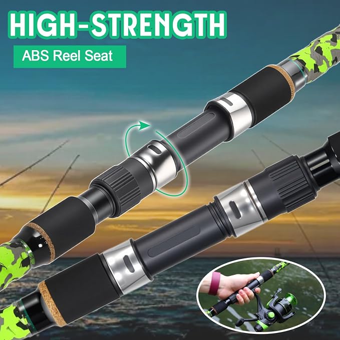 Sougayilang Surf Spinning Fishing Rod Carbon Travel Surf Rod M/MH 3 Piece Spinning Fishing Rod 9'/10'/11'/12'