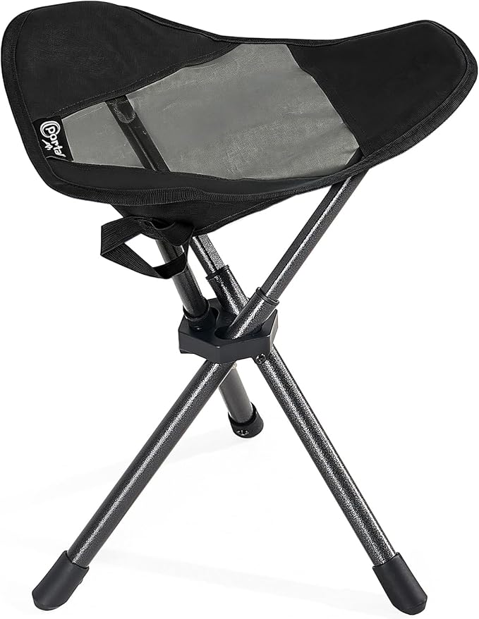 Portal 18.5" Tall Folding Tripod Stool for Adults, Lightweight Camping Seat with Carry Strap,Compact Foldable Chair Supports 225 lbs for Camping, Fishing, Hiking, Golf, Travel & Outdoor Events