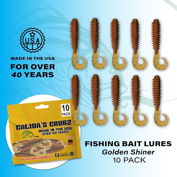 Galida's Grubz Soft Plastic Fish Bait Lures for Fishing | Fishing Bait Lure with Deep Ribs | Great for Beginners and Advanced Fishermen