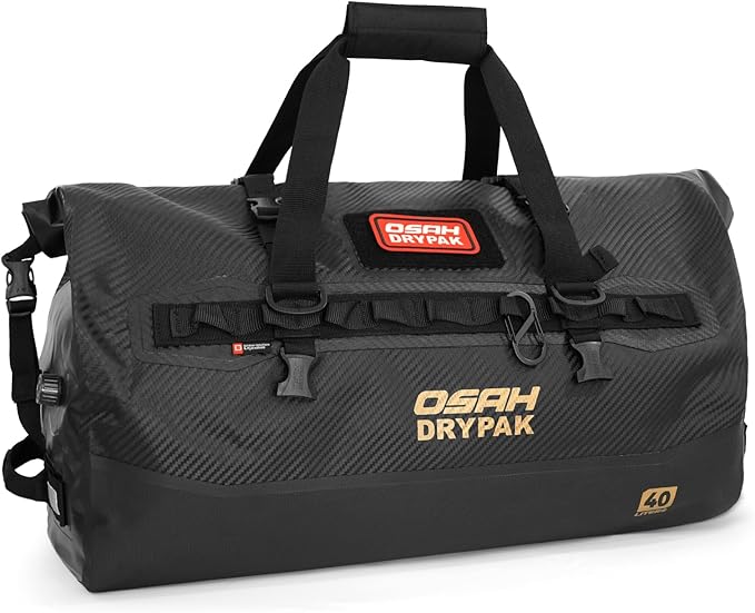 OSAH DRYPAK Waterproof Duffel Bag 25L/40L/60L – Heavy-Duty Motorcycle Tail Bag, Roll-Top Dry Bag for Travel, Camping, Boating, Kayaking, Outdoor Adventure