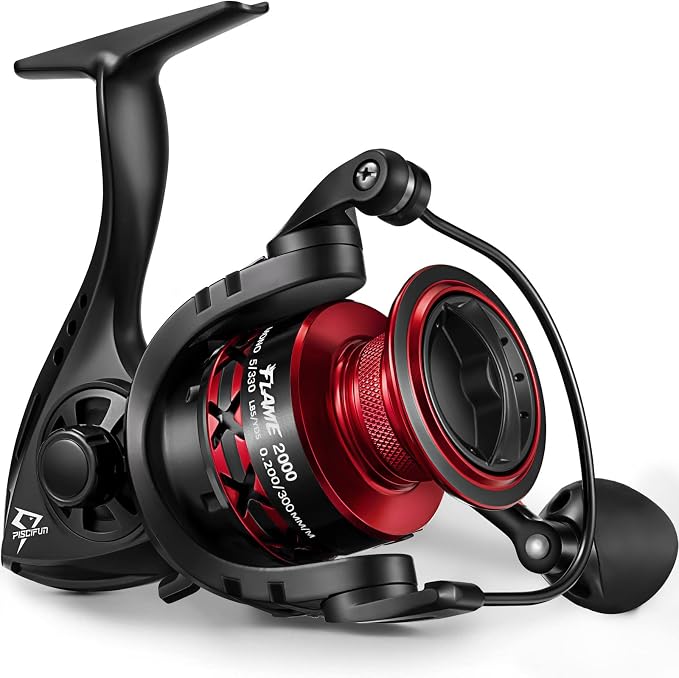 Piscifun Flame Spinning Reels, Lightweight 9+1BB Ultra Smooth Spinning Fishing Reels, 19.8LBs Max Drag