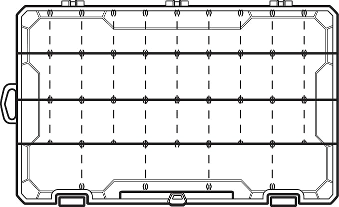 Flambeau Outdoors 5007 Tuff Tainer Fishing Tackle Box with Zerust Anti-Rust Dividers - Includes 18 Dividers, 36 Compartments, Clear Fishing Lure Organizer - 14.25" x 9.125" x 2"
