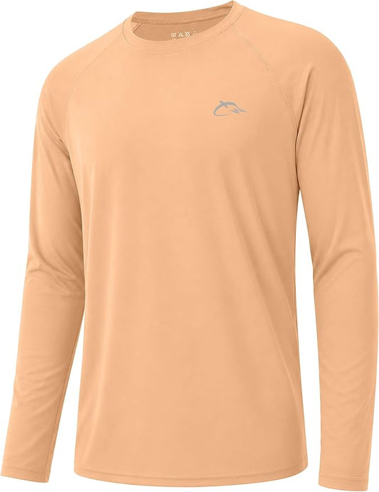 FISHEAL Men's Long Sleeve Fishing Shirts, UPF 50+ Camo Sun Protection Rash Guard, UV Shirt for Swimming Hunting Outdoor