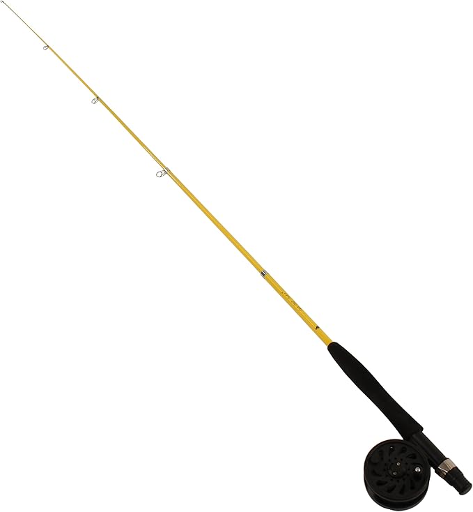 Eagle Claw PK66TF Pack-It Fly Combo, 6'6" Length, 1 Piece Telescopic. #3 Line Weight, Yellow Rod/Black Reel