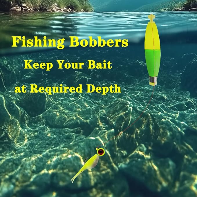 Weighted Bobbers for Fishing Floats EVA Foam Snap-on Fishing Bobbers for Crappie Bluegill Panfish Trout Catfish Bass 10 Packs