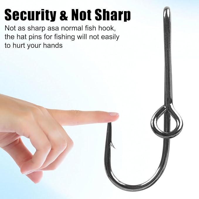 Fishing Hook Hat Pins,10pcs/20pcs Pins for Fishing Hat Hook Clip,Tie Clips for Hat Clasp Fashion Trend Hat Decoration Gold&Black
