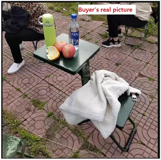 Folding Camping Chair Stool Portable Fishing Stool, Multi-Functional 3 in 1 Folding Chair with Side Table for Outdoor Camping, Hunting, Hiking, Beach, Picnic