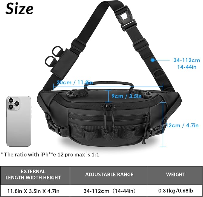 THKFISH Fishing Waist Pack, Fishing Tackle Bag Waterproof Fanny Pack for Women & Men Portable Sling Bag