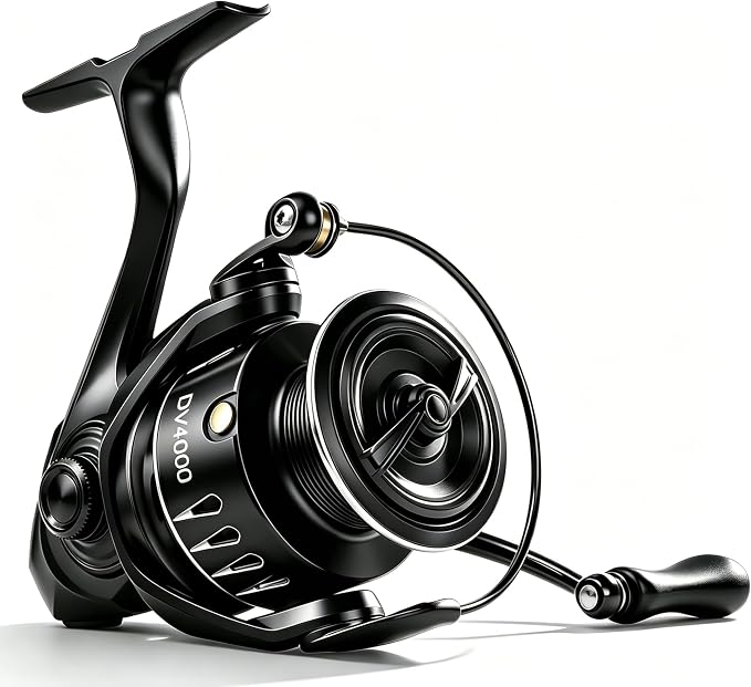 Jenseits Lightweight Spinning Fishing Reel, Sealed Carbon Fiber Up to 20 LB Max Drag, 5+1/6+1BB for Freshwater, 5.2:1 Gear Ratio,CNC Aluminum Spool,1000 Perfect for Ice Fishing, 2000-5000 Series