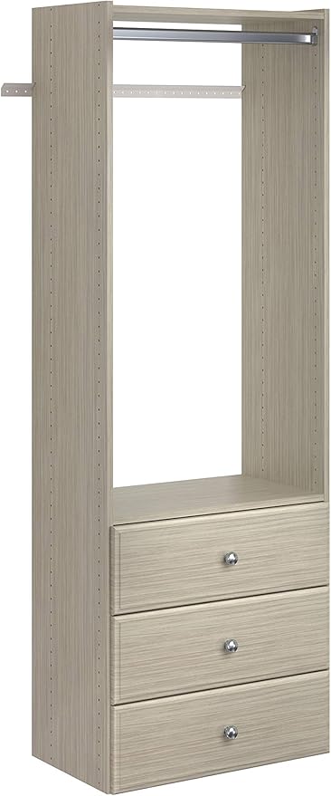 Easy Track PH32-CG Elite Tower Kit-Hidden Storage, Adjustable Closet Organizer, Weathered Grey