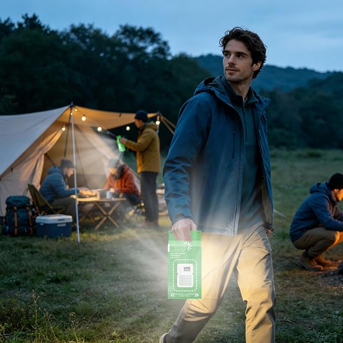 Outdoor Camping Lantern, Portable Bright Light System, Saltwater Powered Lamp Unit, High Output Tent Lighting Gear, Rechargeable Hiking Fishing Travel Safety Illumination Kit, Night Use
