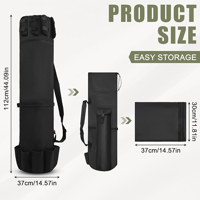 AGOOL Fishing Pole Bag with Rod Holder Fishing Rod Bag, 5 Rod & Reel Organizer Bag Waterproof Large Capacity Fishing Tackle Storage Bag Travel Carry Case Fishing Gifts for Men