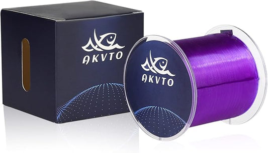 Monofilament Fishing Line 500 Yards 10-35lb Test, High Abrasion Resistant Leader, Low Memory Nylon Line for Freshwater Saltwater (Clear/Purple/Black/Orange/Red-Brown)