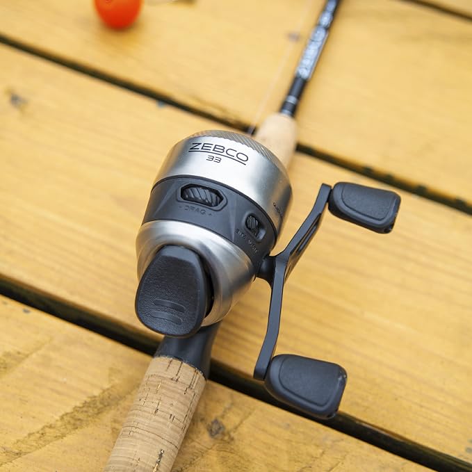 Zebco 33 Cork Reel and Fishing Rod Combo, Graphite Rod with Cork Handle, QuickSet Anti-Reverse Fishing Reel with Bite Alert