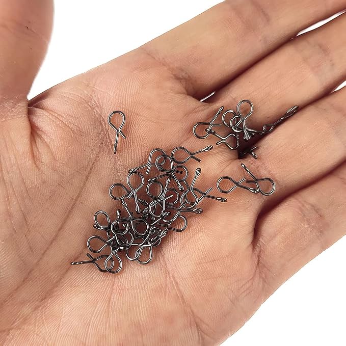 100-Pack Quick Fly Fishing Snaps Stainless Steel No Knot Fast Snaps Quick Lure Change Clips for Flies Jigs Lures