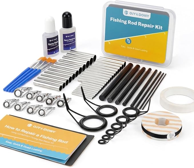 Fishing Rod Repair Kit Complete, Easy&Quick Approach to Repair Broken Fishing Pole with Epoxy Glue