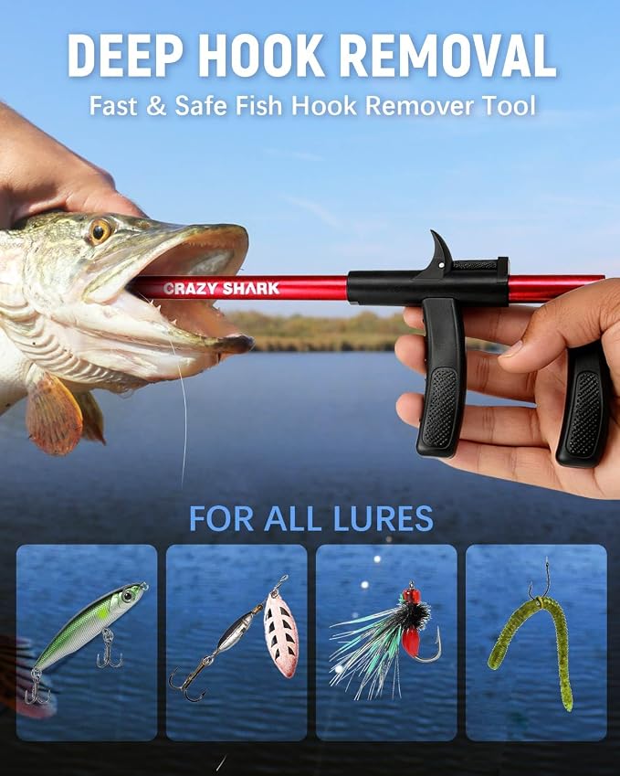 Fish Hook Remover Tool, Aluminum Fishing Hook Remover Extractor 13.6in