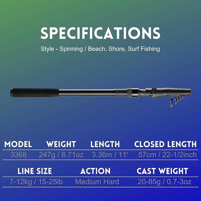 Whistytwig Carbon Fiber Telescopic Fishing Rod - Portable Collapsible Design for Travel and Adventure - Versatile Saltwater and Freshwater Fishing Pole