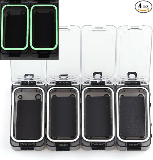 Tackle Box Organizer - 4PC Small Boxes with Magnetic & Waterproof Tackle Trays, Luminous Tackle Storage System, Portable Customizable Compartments for Fishing Gear Organization On-the-Go (Anglers)