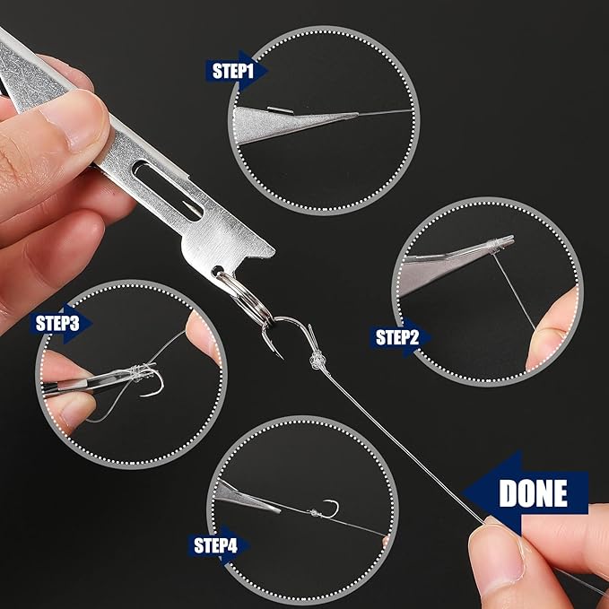 Deekin 3 Pcs Fishing Line Knot Quick Tie Fishing Knot Tying Tool Fly Nail Knot Tool Fly Angler Accessories Fly Tying Equipment for Hooks Lures Lines Men