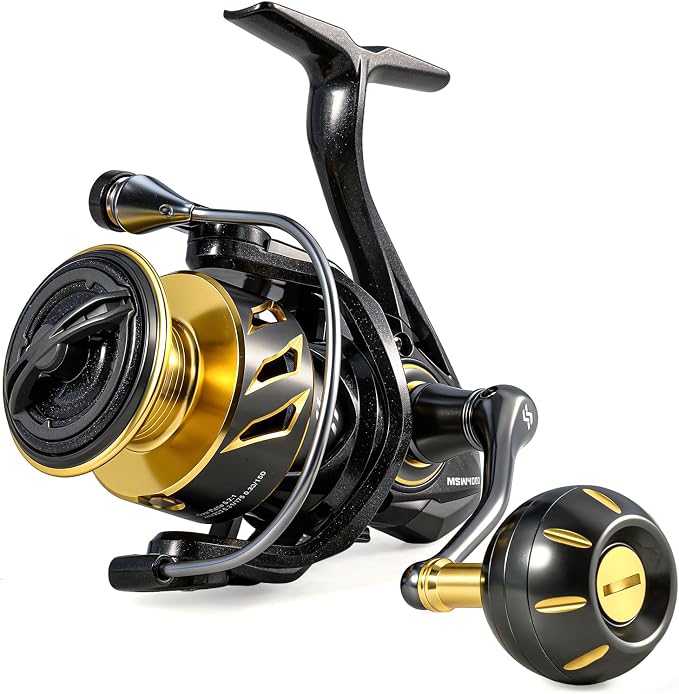 Sougayilang Spinning Reel – 26LB Drag & Loud Metal Clicker, 5.2:1 Gear Ratio, 13+1 Bearings, 4-Point Waterproof, CNC Aluminum Spool & Handle for Bass Trout Salmon