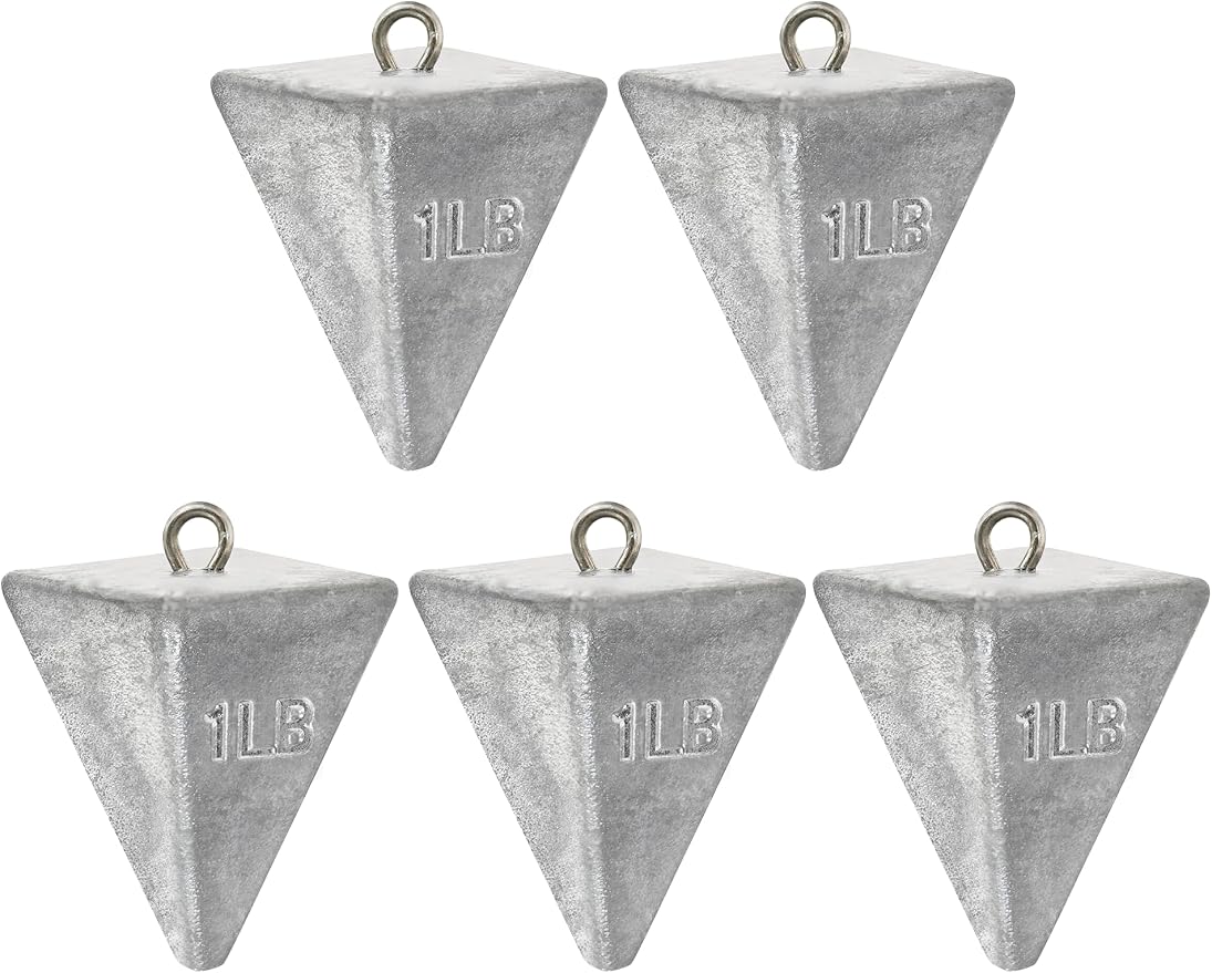 BLUEWING Pyramid Sinkers Lead Fishing Weights 1oz,2oz,3oz,5oz,8oz,10oz,12oz,16oz,32oz for Saltwater
