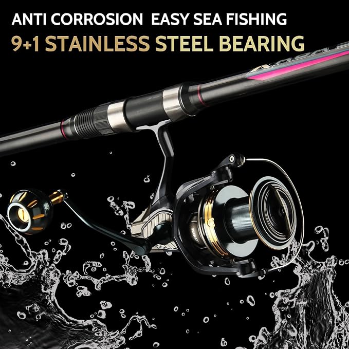 Big Game Surf Spinning Fishing Reel 8000/12000,20KG Drag Power Backlash-Free Bearings,Metal Reel Seat,Zinc Alloy Gear for Saltwater Inshore and Offshore Fishing