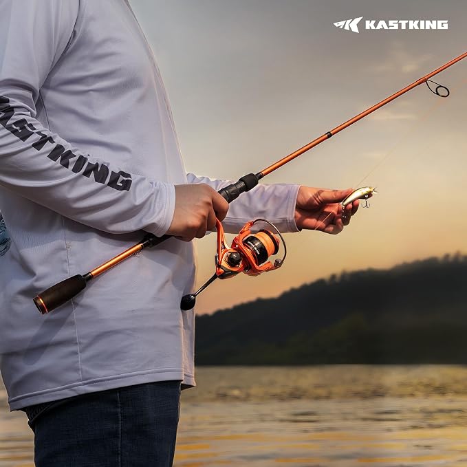 KastKing Lethal Blaze Twin-Tip Spinning Rod and Reel Combo, Size 5000 Spinning Reel, 7'4" Medium-Heavy Power, 2-Piece Rod with Twin-Tips
