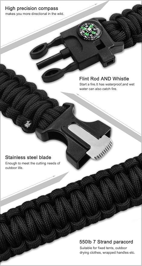 Galaxy 251 Pcs First Aid Kits For Survival Emergency Trauma Military Combat Tactical Medical Hunting Camping Hiking IFAK EMT Bag (21 in 1 Bracelets Black)