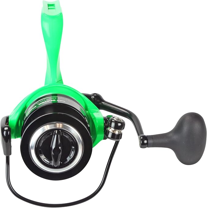 Okuma Cat Slayer Custom Spinning Reel – 6000 Size Catfish Reel with DFD Dual Force Drag, Flite Drive System, UV Reactive Body, Neon Green, CSC-6000NG