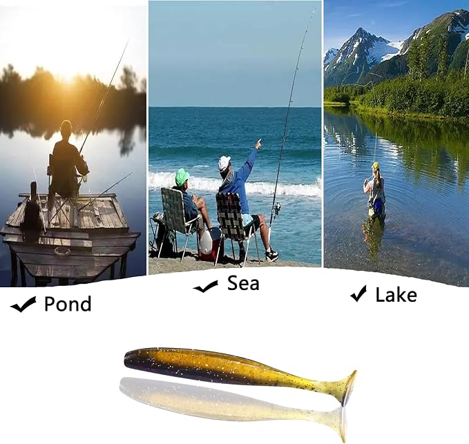 Paddle Tail Swimbaits,Soft Plastic Fishing Lures Swim Baits for Bass Fishing,30/50pcs with Box,Soft Plastic Swimbaits for Bass Trout Crappie Lures Kit for Saltwater Freshwater