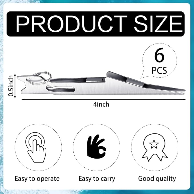 Gisafai 6 Pcs Fishing Line Knot Tyer Tying Tool Quick Tie Nail Knot Tying Tool Fly Fishing Angler Accessories Fly Equipment for Hooks Lures Lines Men