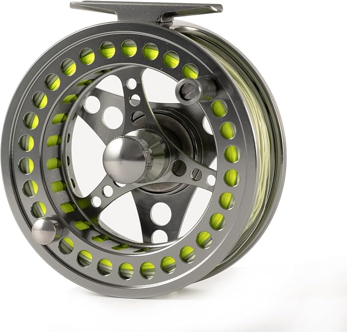 EX-ALC Fly Reel 3/4 5/6 7/8 9/10WT CNC Machined Large Arbor Aluminum Fly Fishing Reels Silver/Gunsmoke Fly Reels