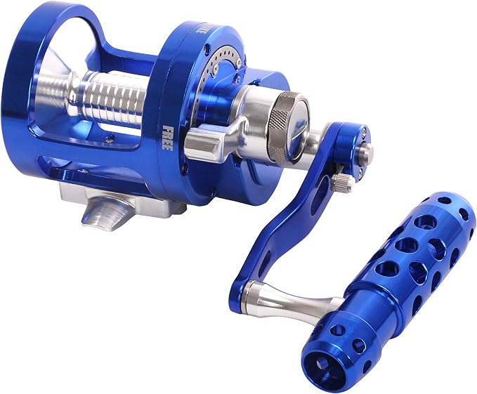 Saltwater Jigging Big Game Fishing Reel CNC Machined 2 Speed 44lbs Lever Drag Deep Sea Boat Trolling Fishing Right Handed Only