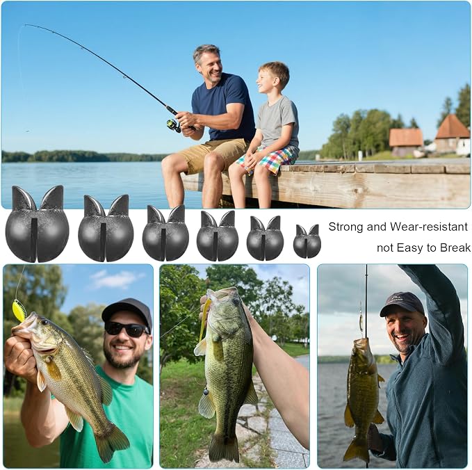 100/150Pcs Split Shot Fishing Weights – Premium Removable Fishing Sinkers,5/6 Sizes Assortment (0.02oz–0.14oz) for Freshwater & Saltwater Fishing