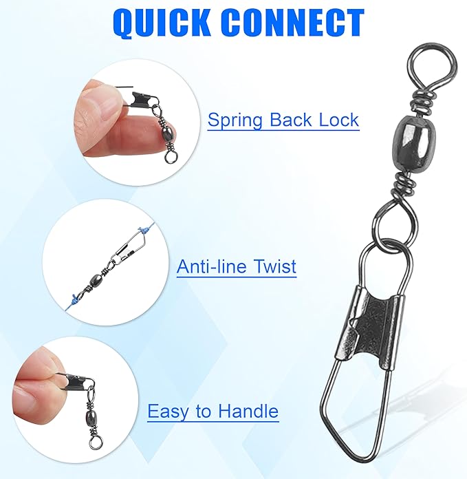 Fishing Hooks Swivel Sinker Set, 120Pcs Fishing Terminal Tackle Assortment Baitholder Octopus Circle Hooks Barrel Swivels Slipt Shot Sinker Weight Beads with Tackle Box