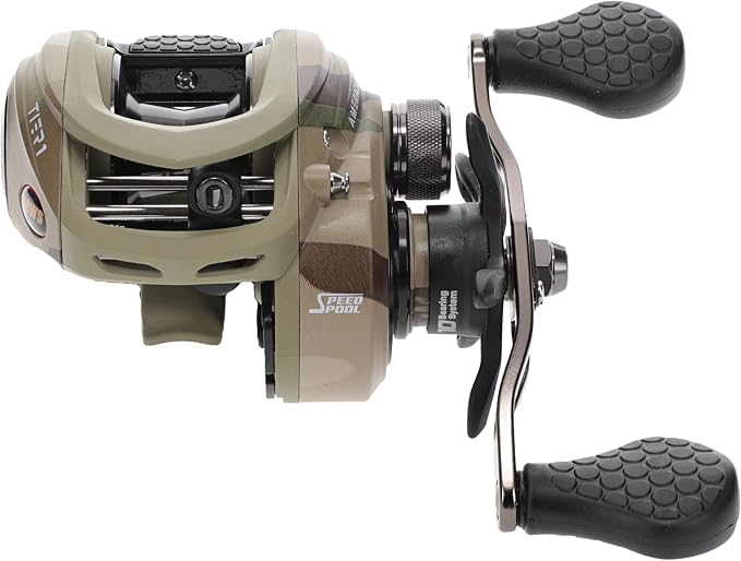 Lew's American Hero Tier 1 Baitcast Fishing Reel, 9+1 Stainless Steel Ball Bearings, 7.5:1 Gear Ratio, Multicam