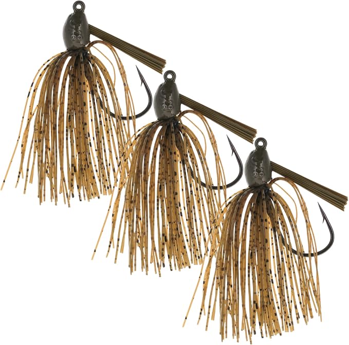 Reaction Tackle Swim Jigs for Bass Fishing - Weedless Bait Design Fishing Lures and Silicone Skirt - Also Pike, Walleye and Muskie and More (3-Pack)