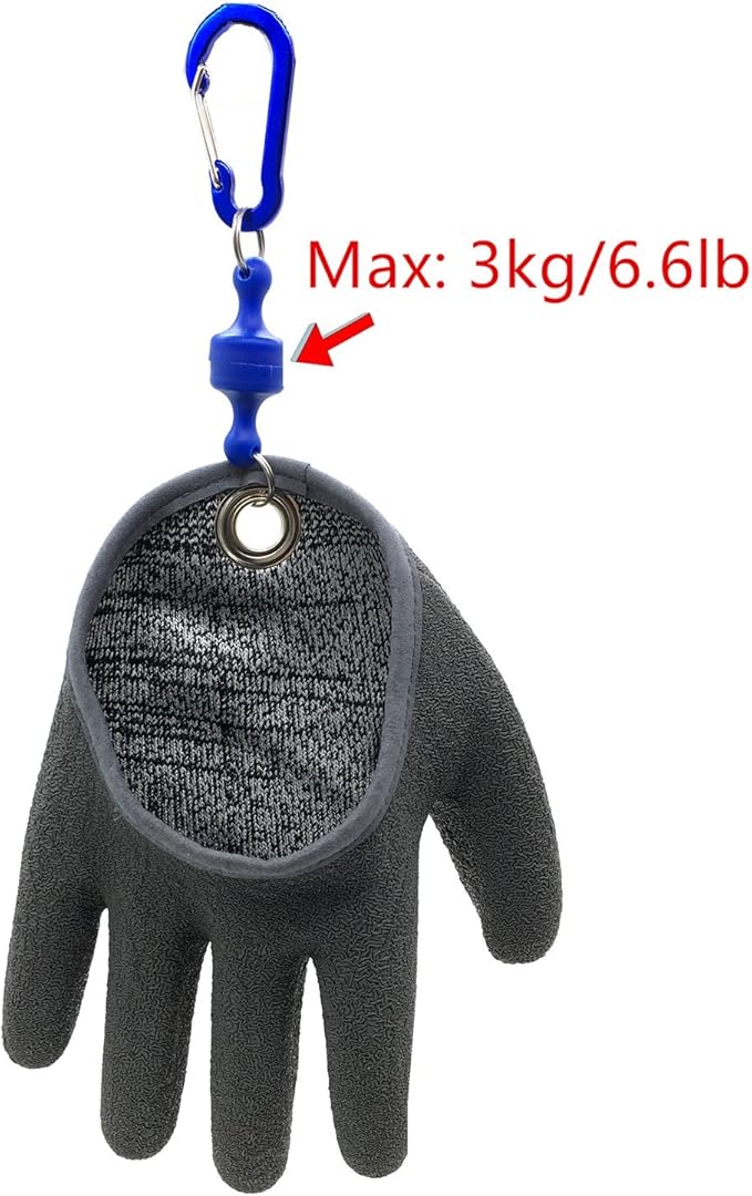 Inf-way Fishing Glove with Magnet Release, Fisherman Professional Catch Fish Gloves Cut&Puncture Resistant with Magnetic Hooks Hunting Glove