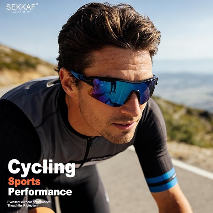 SEKKAF Polarized Sports Sunglasses for Men Women and Youth, UV400 Protection Ideal for Cycling Baseball Fishing Golf Running
