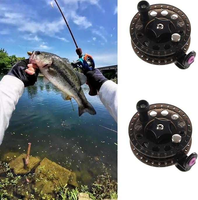 Fly Fishing Reel, Saltwater Fly Reel Fly Fishing Reels,Fly Fishing Tackle Round Tackle Wheel Ice Fishing Reels Plastic