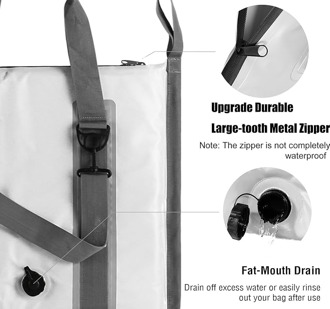 MORXPLOR Insulated Fish Cooler Bag for Fishing 41x17 47x17In 50x20In 60x24 72x30 80X40 Inches,Large Insulated Fish Kill Bag,Fishing Catch Bag Cooler with Water-resistant Zipper