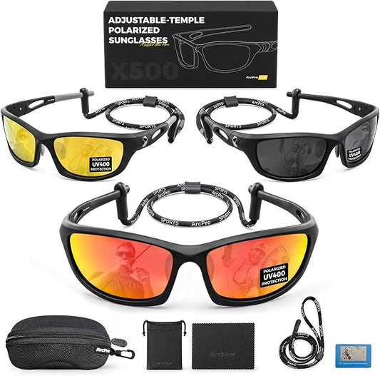 Polarized Fishing Sunglasses for Men Women, Adjustable Polarized Sunglasses, Lightweight TR90 Frame